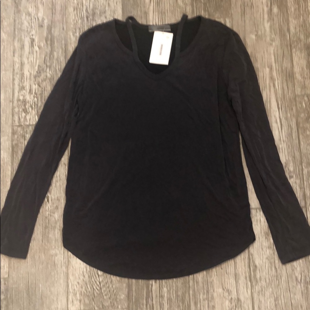 Charcoal Gray Cherish Long Sleeve Top Very Soft!